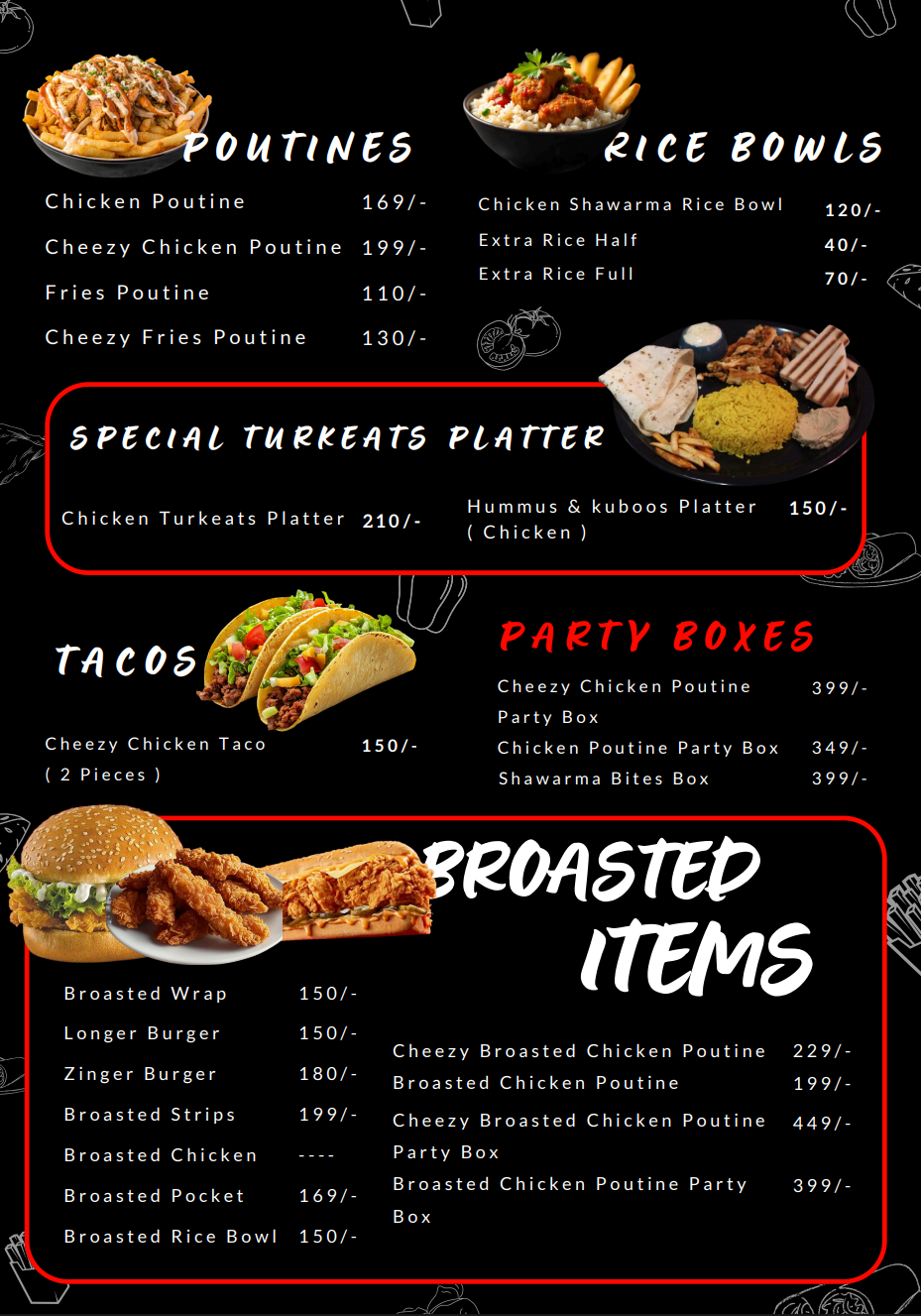 Menu Page 2 - Beverages and Drinks